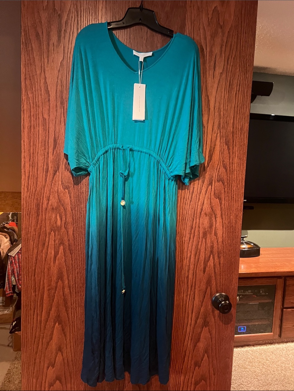 French Connection Teal to Navy Ombre Maxi Dress